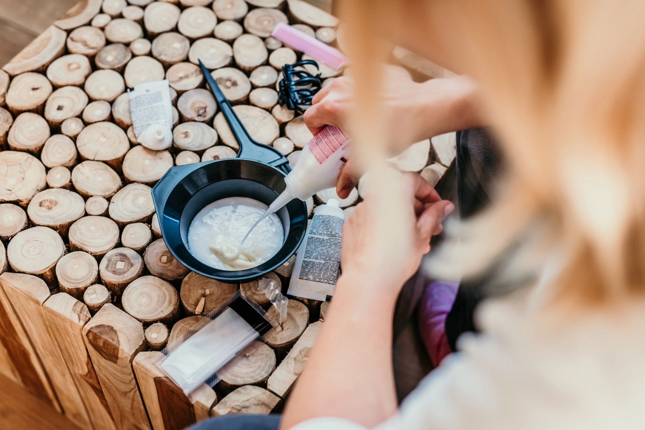 hair color products and tools