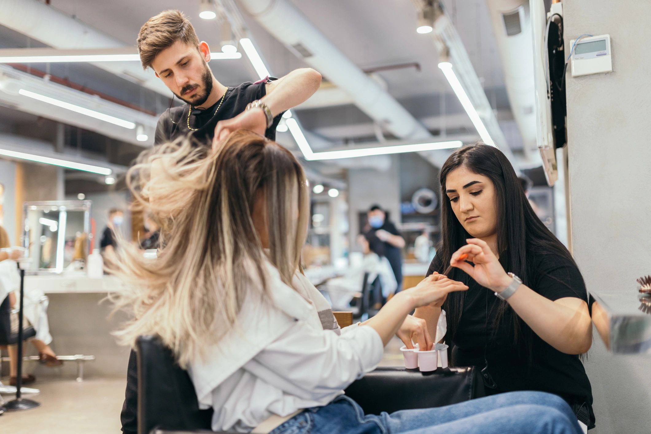 modern hair salon team professional