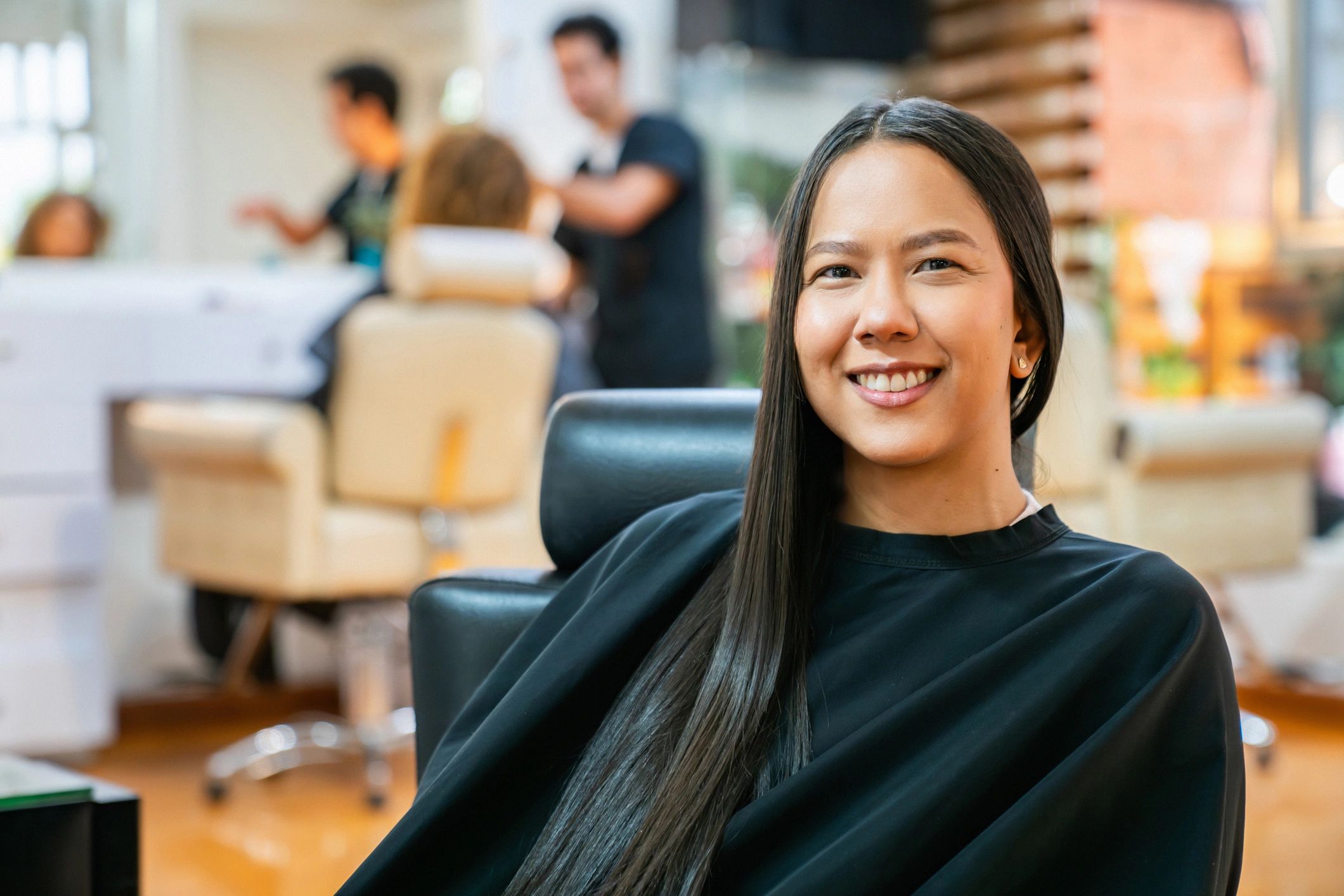happy stylist client